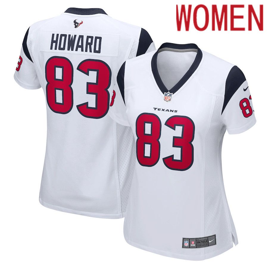 Women Houston Texans #83 O.J. Howard Nike White Game Player NFL Jersey->women nfl jersey->Women Jersey